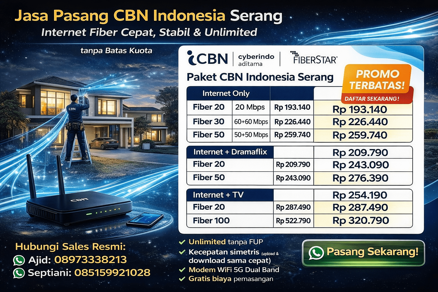 jasa pasang internet cbn wifi murah