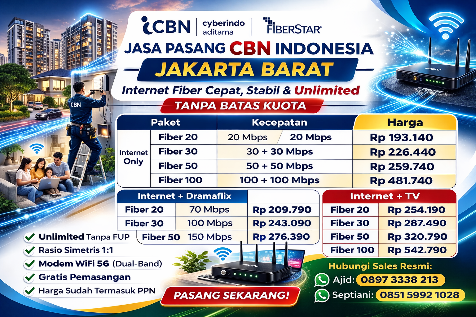 jasa pasang wifi muran CBN Jakarta Barat
