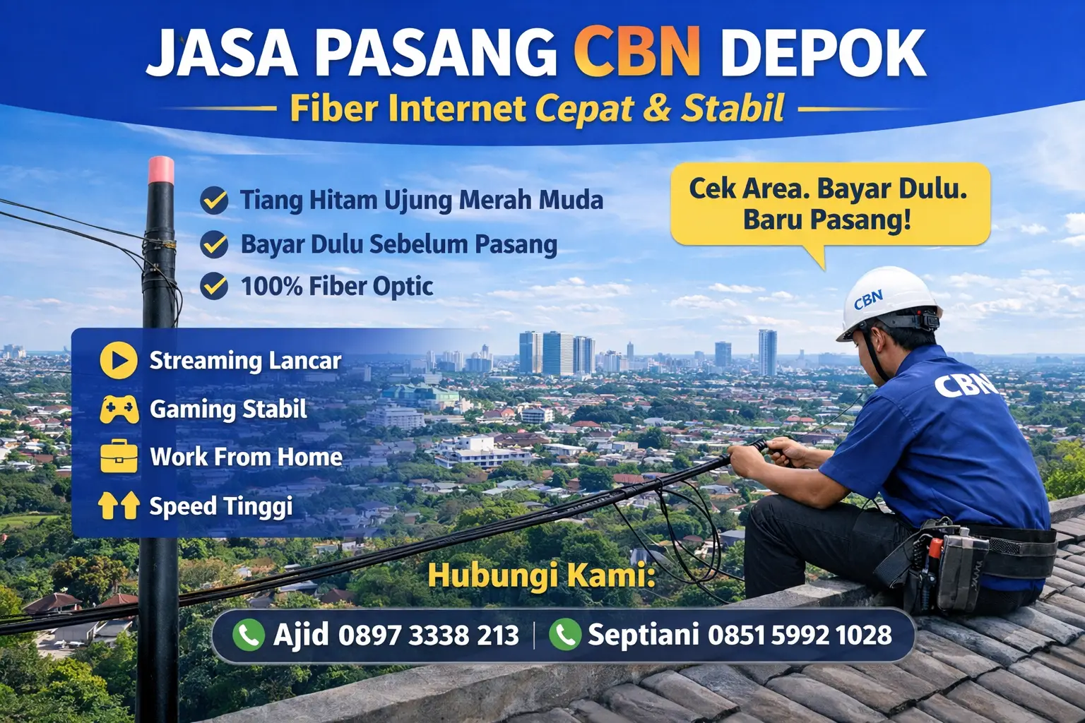 Jasa Pasang CBN Depok – Internet Fiber Cepat, Stabil & Resmi