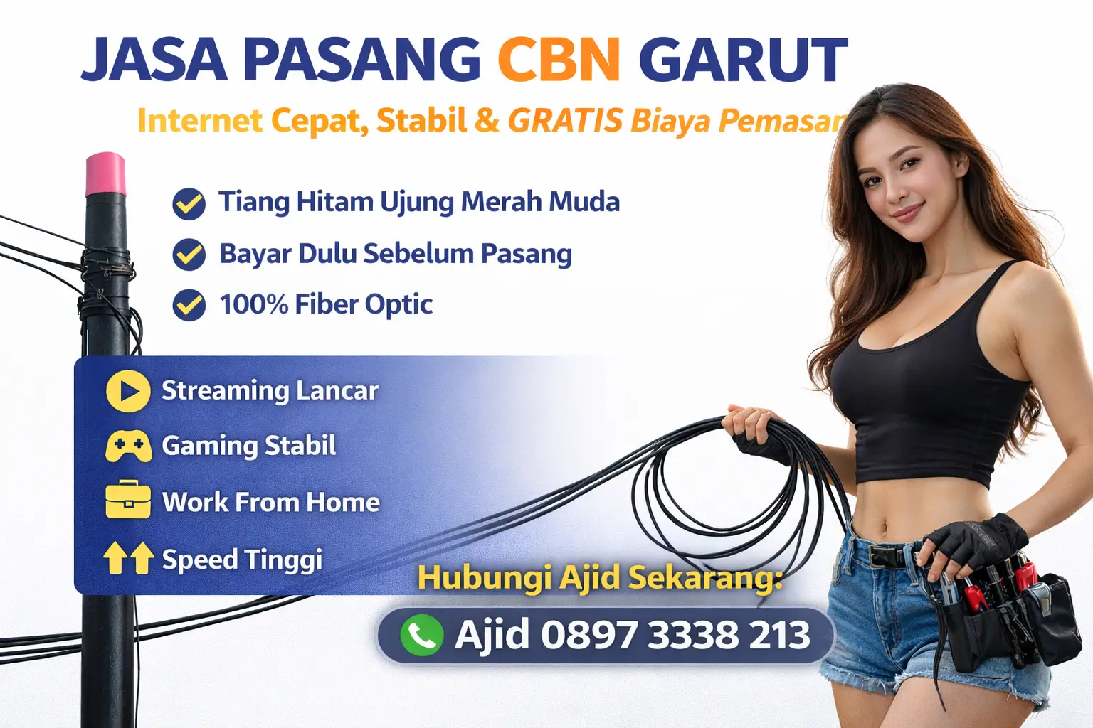 Jasa Pasang CBN Garut – Internet Fiber Cepat, Stabil & Gratis Biaya Pemasangan