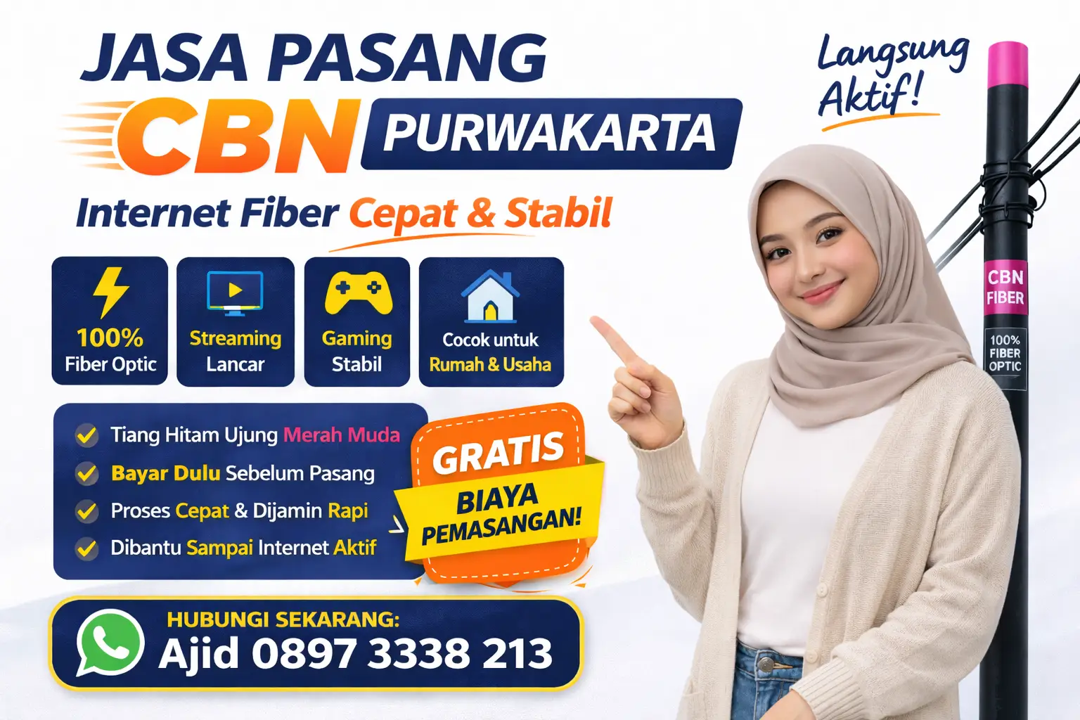 Jasa Pasang CBN Purwakarta – Internet Fiber Cepat, Stabil & Siap Digunakan