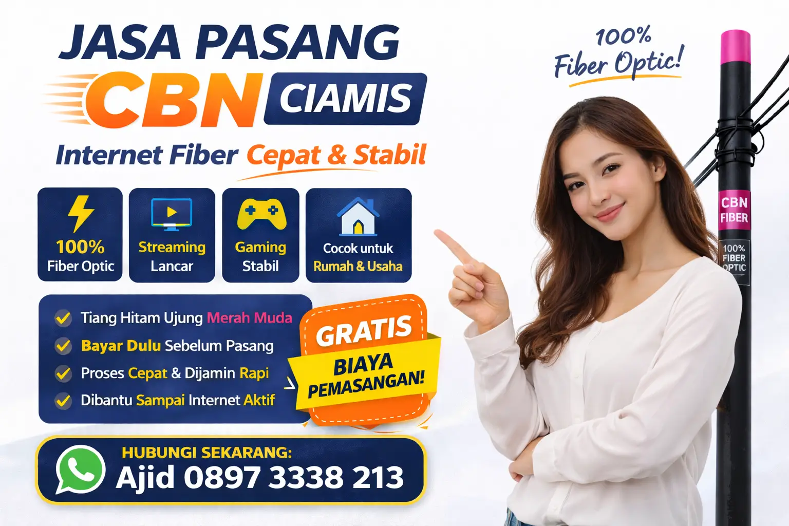Jasa Pasang CBN Ciamis – Internet Fiber Cepat, Stabil & Cocok untuk Semua Kebutuhan