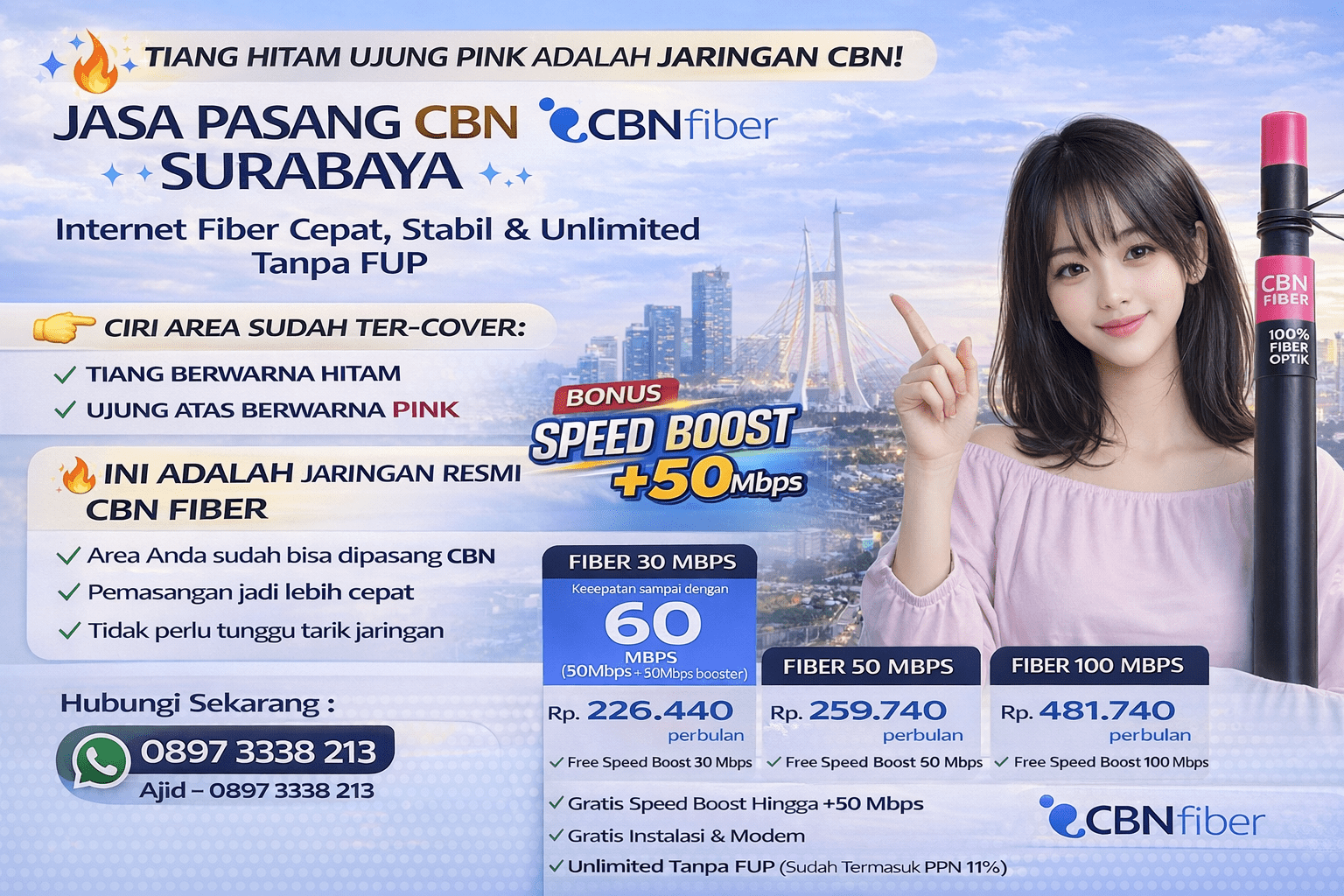 Keunggulan CBN Fiber di Surabaya