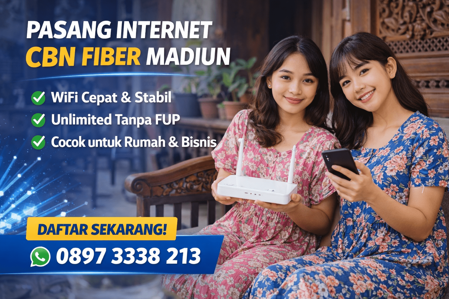 Jasa Pasang Internet CBN Fiber Madiun