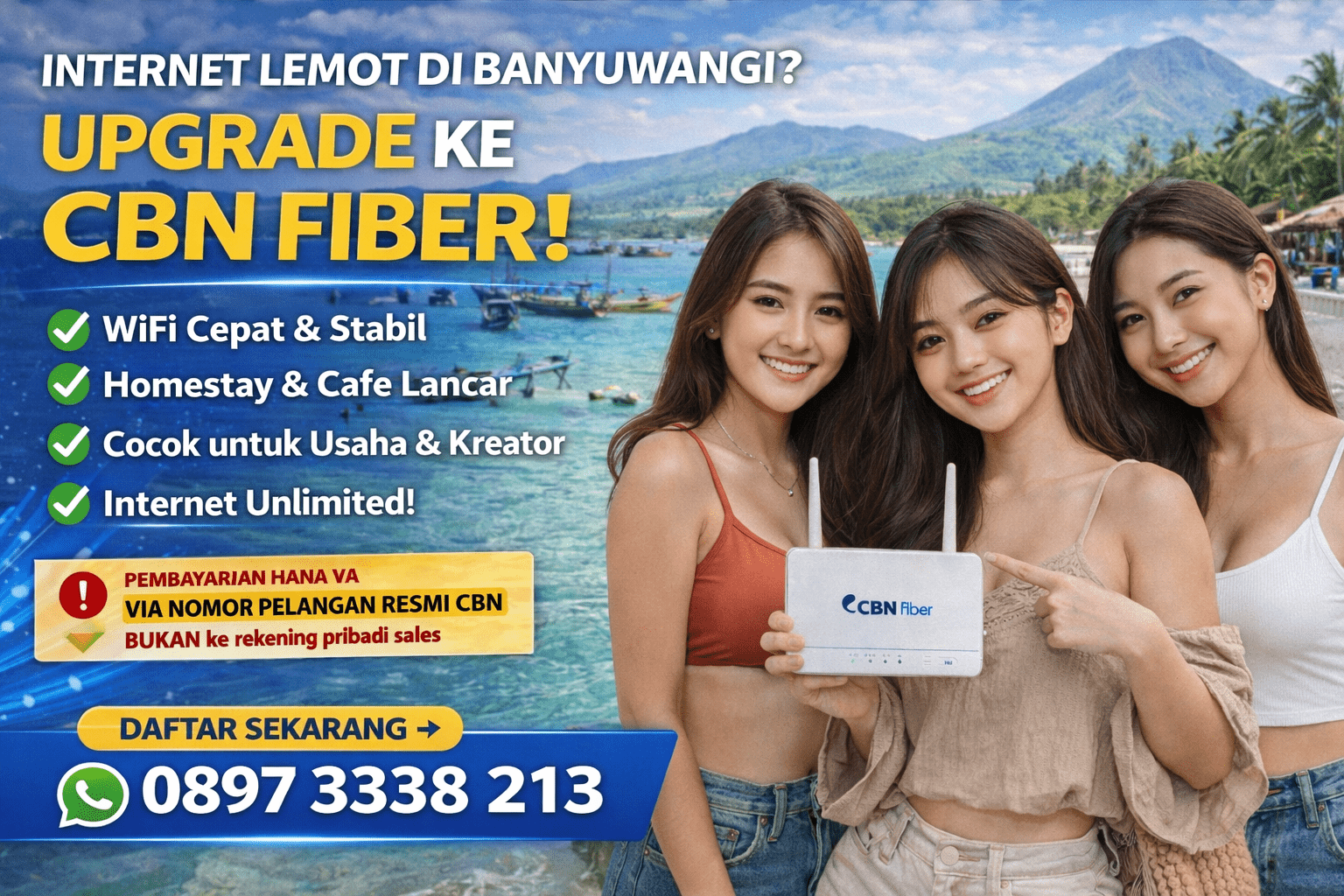 Pendaftaran CBN Fiber Banyuwangi