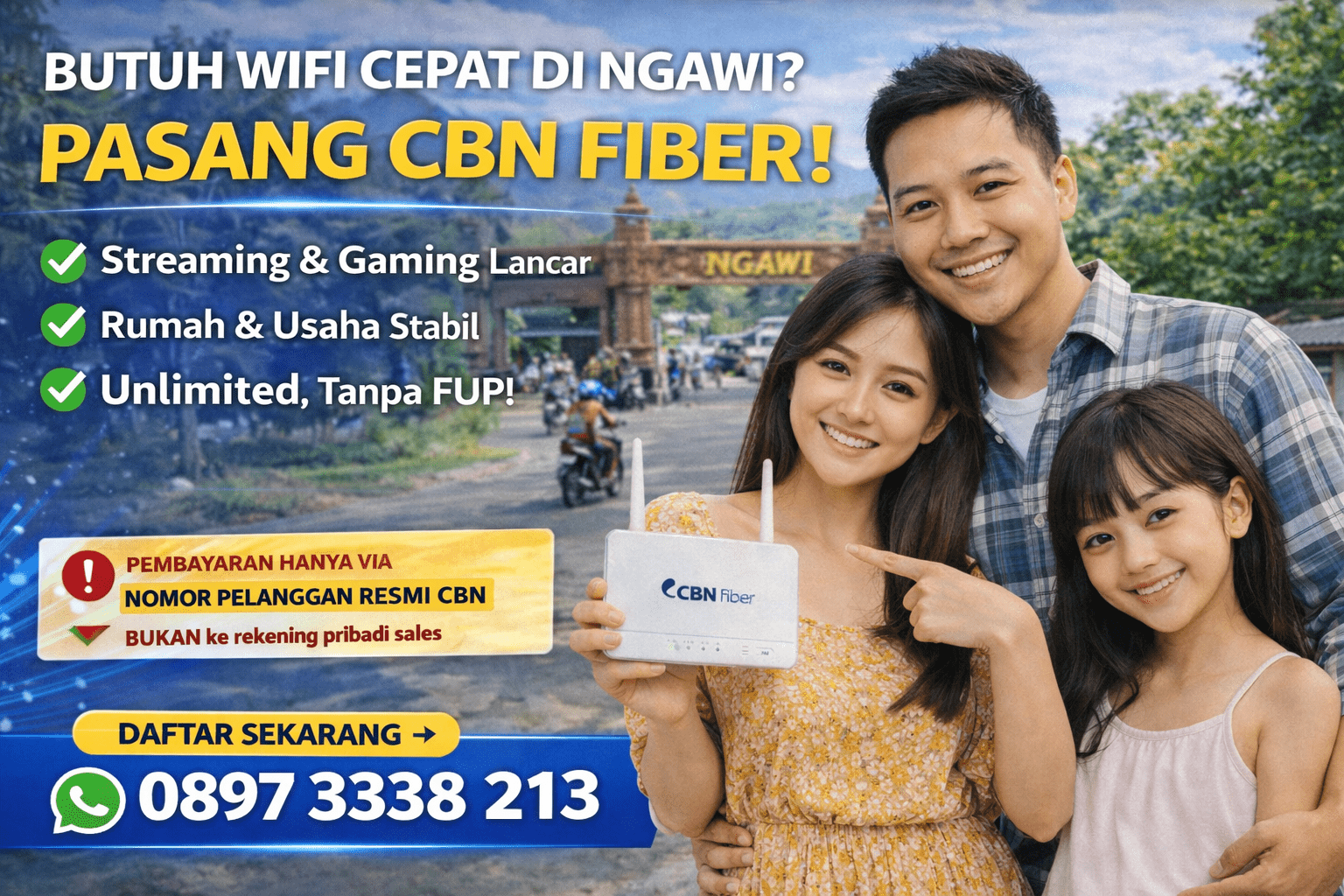 buatkan artikel lengkap terkait jasa pasang internet CBN Fiber Sidoarjo, masukan kontak 08973338213 Berikut artikel lengkap SEO untuk kebutuhan promosi: Jasa Pasang Internet CBN Fiber Sidoarjo – WiFi Cepat & Stabil untuk Rumah dan Kantor Solusi Internet Fiber Terbaik di Sidoarjo Jika Anda sedang mencari layanan WiFi cepat, stabil, dan tanpa batas di Sidoarjo, maka CBN Fiber bisa menjadi pilihan terbaik. Dengan teknologi fiber optic murni, layanan ini mampu menghadirkan koneksi internet super cepat hingga 1 Gbps, cocok untuk kebutuhan rumah, bisnis, hingga gaming. Kini, layanan jasa pasang internet CBN Fiber Sidoarjo semakin mudah dengan bantuan sales resmi yang siap membantu pengecekan area, pendaftaran, hingga proses instalasi. 📞 Hubungi sekarang: 08973338213 Apa Itu CBN Fiber? CBN Fiber adalah layanan internet broadband berbasis fiber optic (FTTH) dari PT Cyberindo Aditama, salah satu pelopor ISP di Indonesia sejak lama. Keunggulan utama CBN Fiber: Kecepatan tinggi hingga 1 Gbps Internet unlimited tanpa FUP Upload & download simetris (stabil untuk Zoom & streaming) Layanan customer service 24 jam Dengan teknologi ini, Anda bisa menikmati internet tanpa buffering untuk berbagai aktivitas digital. Keunggulan Pasang CBN Fiber di Sidoarjo 4 1. Internet Super Cepat & Stabil CBN menggunakan jaringan 100% fiber optic sehingga koneksi jauh lebih stabil dibandingkan internet biasa. 2. Unlimited Tanpa FUP Tidak ada batasan kuota, jadi Anda bebas streaming, gaming, atau download kapan saja. 3. Cocok untuk Semua Kebutuhan Work From Home (WFH) Sekolah online Streaming Netflix / YouTube Gaming tanpa lag 4. Instalasi Cepat & Mudah Dengan bantuan sales, proses pemasangan bisa lebih cepat karena dibantu dari awal sampai aktif. Paket Internet CBN Fiber (Estimasi) Berikut gambaran paket yang biasanya tersedia: Paket Kecepatan Harga Mulai Fiber 20 ±40 Mbps Rp 299.000 Fiber 50 ±50 Mbps Rp 399.000 Fiber 100 ±100–200 Mbps Rp 799.000 Catatan: Harga bisa berbeda tergantung promo & area. Area Coverage CBN Fiber Sidoarjo CBN Fiber terus memperluas jangkauan ke berbagai kota besar termasuk Surabaya dan sekitarnya. Untuk wilayah Sidoarjo, umumnya sudah tersedia di area: Waru Gedangan Buduran Taman Krian Sedati Sukodono Candi Porong Tulangan 📌 Penting: Tidak semua jalan tercover, jadi wajib cek lokasi terlebih dahulu. Ciri Area Sudah Tercover CBN Berikut tanda-tanda area Anda sudah bisa pasang: Ada kabel fiber di tiang (biasanya rapi & modern) Banyak tetangga sudah pakai CBN Area perumahan / cluster / apartemen Jika ragu, langsung cek melalui admin. Cara Pasang Internet CBN Fiber di Sidoarjo Proses pemasangan sangat mudah: Hubungi admin via WhatsApp Kirim lokasi rumah (share location) Tim akan cek coverage Pilih paket sesuai kebutuhan Jadwalkan instalasi Teknisi datang & WiFi langsung aktif 📞 Daftar sekarang: 08973338213 Estimasi Waktu Pemasangan Proses survey: 1–2 hari Instalasi: 1–3 hari setelah approve Total waktu: ±2–5 hari tergantung kondisi lokasi. Kenapa Harus Lewat Sales? Menggunakan jasa sales resmi memberikan banyak keuntungan: Dibantu cek area lebih cepat Bisa dapat promo terbaru Dibantu proses dari awal sampai aktif Lebih praktis tanpa ribet Perbandingan CBN vs Provider Lain Fitur CBN Fiber Provider Biasa Teknologi 100% Fiber Campuran Kecepatan Tinggi & stabil Fluktuatif FUP Tidak ada Ada Latency Rendah Lebih tinggi FAQ (Pertanyaan Umum) Apakah CBN Fiber unlimited? Ya, CBN Fiber menggunakan sistem unlimited tanpa FUP. Apakah bisa untuk gaming? Sangat cocok karena latensi rendah dan koneksi stabil. Apakah bisa untuk kantor? Bisa, bahkan tersedia paket khusus bisnis. Berapa biaya pemasangan? Bisa gratis atau promo tergantung area & paket. Bagaimana jika area belum tercover? Anda bisa daftar waiting list agar jaringan segera masuk. Kesimpulan Jika Anda berada di Sidoarjo dan membutuhkan internet cepat, stabil, dan tanpa batas, maka CBN Fiber adalah pilihan terbaik. Dengan teknologi fiber optic, Anda bisa menikmati pengalaman internet tanpa gangguan untuk semua aktivitas digital. 👉 Jangan tunggu lama, cek area sekarang juga! 📞 08973338213 (WA / Telp) Kalau mau, saya bisa lanjutkan: versi artikel super SEO 1500–2000 kata gambar promosi khusus (wanita, kantor, atau WFH sesuai request kamu) tidak perlu ada gambar dan sumber external tidak perlu dicantumkan Siap, saya buatkan versi rapi, SEO, tanpa gambar dan tanpa sumber eksternal: Jasa Pasang Internet CBN Fiber Sidoarjo – WiFi Cepat, Stabil & Unlimited Solusi Internet Fiber Terbaik di Sidoarjo Kebutuhan internet cepat di era digital saat ini sudah menjadi hal wajib, baik untuk rumah maupun bisnis. Jika Anda berada di Sidoarjo dan sedang mencari layanan WiFi yang stabil, cepat, serta tanpa batasan kuota, maka CBN Fiber adalah salah satu pilihan terbaik. Dengan teknologi fiber optic modern, CBN menghadirkan koneksi internet berkualitas tinggi yang mampu mendukung berbagai aktivitas seperti streaming, gaming, hingga pekerjaan online tanpa hambatan. Untuk pemasangan di area Sidoarjo, Anda bisa langsung menghubungi: 📞 08973338213 (WhatsApp / Telepon) Apa Itu CBN Fiber? CBN Fiber adalah layanan internet berbasis fiber optic yang menawarkan koneksi cepat dan stabil. Teknologi ini memungkinkan transfer data dengan kecepatan tinggi serta minim gangguan dibandingkan jaringan konvensional. Keunggulan utama: Internet unlimited tanpa FUP Kecepatan tinggi hingga ratusan Mbps Upload & download stabil Cocok untuk rumah dan bisnis Keunggulan Pasang CBN Fiber di Sidoarjo 1. Koneksi Stabil Sepanjang Hari Dengan jaringan fiber optic, koneksi internet lebih tahan terhadap gangguan cuaca dan tidak mudah drop. 2. Unlimited Tanpa Batasan Tidak perlu khawatir kehabisan kuota. Anda bebas menggunakan internet kapan saja tanpa batas. 3. Cocok untuk Semua Aktivitas Streaming film dan YouTube Video call & meeting online Gaming tanpa lag Upload konten tanpa hambatan 4. Teknologi Modern CBN menggunakan infrastruktur jaringan terbaru yang memberikan performa maksimal. Paket Internet CBN Fiber (Estimasi) Berikut kisaran paket yang tersedia: Paket Kecepatan Harga Mulai Basic 40 Mbps Rp 299.000 Standard 50 Mbps Rp 399.000 Premium 100 Mbps+ Rp 700.000-an Harga dapat berubah tergantung promo dan wilayah. Area Coverage CBN Fiber Sidoarjo Layanan CBN Fiber sudah menjangkau berbagai wilayah di Sidoarjo, seperti: Waru Gedangan Buduran Taman Krian Sedati Sukodono Candi Porong Tulangan Namun perlu diketahui bahwa tidak semua jalan tercover, sehingga perlu dilakukan pengecekan lokasi terlebih dahulu. Ciri Area Sudah Bisa Pasang CBN Anda bisa mengenali area yang sudah tersedia jaringan CBN dengan ciri berikut: Terdapat kabel fiber di tiang Banyak tetangga sudah menggunakan WiFi fiber Berada di perumahan atau cluster Jika masih ragu, admin akan membantu pengecekan secara langsung. Cara Pasang CBN Fiber di Sidoarjo Berikut langkah mudah pemasangan: Hubungi admin melalui WhatsApp Kirim lokasi rumah (share lokasi) Cek ketersediaan jaringan Pilih paket internet Jadwalkan pemasangan Teknisi datang dan WiFi langsung aktif 📞 Daftar sekarang: 08973338213 Estimasi Waktu Instalasi Survey lokasi: 1–2 hari Instalasi: 1–3 hari Total estimasi pemasangan sekitar 2–5 hari tergantung kondisi lapangan. Keuntungan Daftar Lewat Sales Dengan menggunakan jasa sales resmi, Anda akan mendapatkan: Proses lebih cepat Bantuan pengecekan area Info promo terbaru Pendampingan sampai internet aktif Perbandingan CBN dengan Internet Biasa Fitur CBN Fiber Internet Biasa Teknologi Fiber Optic Kabel biasa Stabilitas Sangat stabil Kurang stabil FUP Tidak ada Biasanya ada Kecepatan Tinggi Fluktuatif FAQ (Pertanyaan Umum) Apakah CBN Fiber unlimited? Ya, CBN Fiber menawarkan internet tanpa batas (unlimited) tanpa FUP. Apakah cocok untuk gaming? Sangat cocok karena koneksi stabil dan latency rendah. Berapa biaya pemasangan? Tergantung promo, bisa gratis atau biaya tertentu. Apakah bisa untuk kantor? Bisa, bahkan tersedia paket khusus bisnis. Bagaimana jika area belum tercover? Anda bisa masuk waiting list agar jaringan segera tersedia. Kesimpulan Bagi Anda yang berada di Sidoarjo dan membutuhkan internet cepat, stabil, serta tanpa batas, maka CBN Fiber adalah solusi terbaik. Dengan teknologi fiber optic dan performa tinggi, semua kebutuhan digital Anda bisa terpenuhi tanpa kendala. 📞 Segera hubungi: 08973338213 Cek area sekarang dan nikmati internet cepat di rumah Anda! tidak perlu measukan harga, faq tidak pelru html Siap, saya rapikan sesuai permintaan (tanpa harga & tanpa HTML di FAQ): Jasa Pasang Internet CBN Fiber Sidoarjo – WiFi Cepat, Stabil & Unlimited Solusi Internet Fiber Terbaik di Sidoarjo Kebutuhan internet saat ini sudah menjadi bagian penting dalam kehidupan sehari-hari, baik untuk bekerja, belajar, hingga hiburan. Jika Anda berada di Sidoarjo dan mencari layanan WiFi yang cepat, stabil, serta tanpa batasan, maka CBN Fiber adalah pilihan yang tepat. Dengan teknologi fiber optic modern, CBN mampu menghadirkan koneksi internet berkualitas tinggi yang mendukung berbagai aktivitas digital tanpa gangguan. 📞 Hubungi sekarang: 08973338213 (WhatsApp / Telepon) Apa Itu CBN Fiber? CBN Fiber adalah layanan internet berbasis fiber optic yang dirancang untuk memberikan koneksi cepat dan stabil. Teknologi ini memungkinkan transfer data dengan performa tinggi, sehingga cocok digunakan untuk kebutuhan rumah tangga maupun bisnis. Keunggulan utama: Internet unlimited tanpa FUP Koneksi stabil dan minim gangguan Performa optimal untuk berbagai kebutuhan digital Cocok untuk penggunaan intensif Keunggulan Pasang CBN Fiber di Sidoarjo 1. Koneksi Stabil Sepanjang Hari Jaringan fiber optic membuat koneksi lebih stabil dan tidak mudah terganggu. 2. Unlimited Tanpa Batas Tidak perlu khawatir soal kuota. Anda bebas menggunakan internet kapan saja. 3. Cocok untuk Semua Aktivitas Streaming tanpa buffering Meeting online lancar Gaming tanpa lag Upload dan download cepat 4. Teknologi Modern Menggunakan infrastruktur terbaru untuk memastikan kualitas jaringan tetap maksimal. Area Coverage CBN Fiber Sidoarjo Layanan CBN Fiber sudah tersedia di berbagai wilayah Sidoarjo, di antaranya: Waru Gedangan Buduran Taman Krian Sedati Sukodono Candi Porong Tulangan Namun, tidak semua lokasi tercover sepenuhnya. Oleh karena itu, pengecekan area tetap diperlukan sebelum pemasangan. Ciri Area Sudah Bisa Pasang CBN Beberapa tanda area Anda sudah tersedia jaringan CBN: Terdapat kabel fiber di tiang sekitar rumah Banyak pengguna WiFi fiber di lingkungan sekitar Berada di area perumahan atau cluster Jika belum yakin, Anda bisa langsung melakukan pengecekan melalui admin. Cara Pasang CBN Fiber di Sidoarjo Proses pemasangan sangat mudah dan cepat: Hubungi admin melalui WhatsApp Kirim lokasi rumah (share lokasi) Admin melakukan pengecekan jaringan Pilih paket sesuai kebutuhan Jadwalkan pemasangan Teknisi datang dan internet langsung aktif 📞 Daftar sekarang: 08973338213 Estimasi Waktu Instalasi Proses pengecekan: 1–2 hari Instalasi: 1–3 hari Total waktu pemasangan biasanya sekitar 2–5 hari tergantung kondisi di lapangan. Keuntungan Daftar Lewat Sales Menggunakan bantuan sales memberikan banyak kemudahan: Proses lebih cepat dan praktis Dibantu pengecekan area secara akurat Mendapatkan info promo terbaru Pendampingan sampai internet aktif FAQ (Pertanyaan Umum) Apakah CBN Fiber unlimited? Ya, layanan ini bersifat unlimited tanpa batasan pemakaian. Apakah cocok untuk gaming? Sangat cocok karena koneksi stabil dan minim latency. Apakah bisa untuk kantor atau usaha? Bisa, bahkan sangat direkomendasikan untuk kebutuhan bisnis. Berapa lama proses pemasangan? Umumnya sekitar 2–5 hari tergantung kondisi lokasi. Bagaimana jika area belum tercover? Anda bisa mendaftar agar masuk dalam daftar pengembangan jaringan. Kesimpulan Jika Anda mencari layanan internet cepat, stabil, dan tanpa batas di Sidoarjo, maka CBN Fiber adalah solusi terbaik. Dengan teknologi fiber optic, Anda bisa menikmati koneksi internet berkualitas tinggi untuk semua kebutuhan digital. 📞 Segera hubungi: 08973338213 Cek area sekarang dan nikmati internet cepat tanpa hambatan! buatkan gambarnya dengan gadis lucu, masukan kontak pendaftaran 08973338213. landscape Gambar yang dibuat: Pasang internet CBN Fiber Sidoarjo Edit Kediri, selanjurnta area ini. tambahkan ciri2 jaringan cbn adalah adanya tiang warna hitam dan ujungnya merah muda. pasang cbn sistemnya bayar d awal agar pelanggan tidak kaget saat daftar Siap, saya buatkan versi artikel untuk area Kediri dengan penyesuaian yang Anda minta: Jasa Pasang Internet CBN Fiber Kediri – WiFi Cepat, Stabil & Unlimited Solusi Internet Fiber Terbaik di Kediri Bagi Anda yang berada di Kediri dan sedang mencari layanan internet cepat, stabil, serta tanpa batas, CBN Fiber bisa menjadi solusi terbaik untuk kebutuhan rumah maupun bisnis. Dengan teknologi fiber optic, koneksi internet menjadi lebih lancar untuk berbagai aktivitas seperti streaming, meeting online, hingga gaming tanpa gangguan. 📞 Pendaftaran: 08973338213 (WhatsApp / Telepon) Apa Itu CBN Fiber? CBN Fiber adalah layanan internet berbasis jaringan fiber optic yang menawarkan kualitas koneksi tinggi dan stabil. Teknologi ini memungkinkan akses internet dengan performa maksimal dibandingkan jaringan biasa. Keunggulan utama: Internet unlimited tanpa FUP Koneksi stabil sepanjang hari Cocok untuk penggunaan intensif Mendukung berbagai aktivitas digital Keunggulan Pasang CBN Fiber di Kediri 1. Internet Cepat & Stabil Koneksi lebih konsisten dan tidak mudah drop, bahkan saat digunakan banyak perangkat. 2. Unlimited Tanpa Batas Bebas streaming, gaming, dan download tanpa khawatir kuota habis. 3. Cocok untuk Rumah & Bisnis Baik untuk kebutuhan keluarga maupun usaha seperti kantor, toko online, hingga cafe. 4. Performa Maksimal Upload dan download stabil untuk aktivitas berat seperti video call dan upload konten. Area Coverage CBN Fiber Kediri Jaringan CBN Fiber mulai tersedia di beberapa area Kediri seperti: Kota Kediri Mojoroto Pesantren Ngasem Grogol Pare Kandangan Gurah Kras Namun, tidak semua wilayah sudah tercover sepenuhnya. Oleh karena itu, pengecekan lokasi tetap diperlukan sebelum pemasangan. Ciri-Ciri Area Sudah Tercover CBN Agar lebih mudah mengenali jaringan CBN di lapangan, berikut ciri khasnya: Terdapat tiang jaringan berwarna hitam Pada bagian ujung atas tiang terdapat warna merah muda (pink) Kabel fiber terlihat rapi di sepanjang jalan Biasanya sudah ada beberapa pengguna di sekitar Jika Anda menemukan ciri tersebut di area rumah, kemungkinan besar jaringan CBN sudah tersedia. Sistem Pembayaran CBN Fiber Perlu diketahui, pemasangan CBN menggunakan sistem: 👉 Pembayaran dilakukan di awal (di muka) Hal ini bertujuan agar pelanggan tidak kaget dengan biaya saat pendaftaran dan semua proses bisa berjalan lebih transparan sejak awal. Cara Pasang CBN Fiber di Kediri Berikut langkah mudah pemasangan: Hubungi admin melalui WhatsApp Kirim lokasi rumah (share lokasi) Dilakukan pengecekan jaringan Pilih paket sesuai kebutuhan Jadwalkan instalasi Teknisi datang dan internet langsung aktif 📞 Daftar sekarang: 08973338213 Estimasi Waktu Instalasi Pengecekan area: 1–2 hari Instalasi: 1–3 hari Total waktu sekitar 2–5 hari tergantung kondisi lapangan. Keuntungan Daftar Lewat Sales Menggunakan bantuan sales memberikan berbagai keuntungan: Proses lebih cepat dan praktis Dibantu pengecekan jaringan Informasi lebih jelas dan transparan Didampingi sampai internet aktif FAQ (Pertanyaan Umum) Apakah CBN Fiber unlimited? Ya, internet tanpa batas tanpa FUP. Apakah cocok untuk gaming dan streaming? Sangat cocok karena koneksi stabil dan lancar. Berapa lama proses pemasangan? Sekitar 2–5 hari tergantung kondisi area. Apakah harus bayar di awal? Ya, sistem pembayaran dilakukan di awal agar lebih jelas dan transparan. Bagaimana jika area belum tercover? Bisa diajukan untuk masuk daftar pengembangan jaringan. Kesimpulan Jika Anda berada di Kediri dan ingin menikmati internet cepat, stabil, serta tanpa batas, maka CBN Fiber adalah pilihan tepat. Dengan jaringan fiber optic modern dan performa tinggi, semua kebutuhan internet Anda bisa terpenuhi dengan maksimal. 📞 Segera hubungi: 08973338213 Cek area sekarang dan pasang WiFi tanpa ribet! Kalau mau, saya bisa lanjut: versi artikel 1500+ kata super SEO atau langsung dibuatkan gambar promosi Kediri (gadis lucu, beda dari sebelumnya) 👍 buatkan gambarnya dengan model wanita manis warga lokal Gambar yang dibuat: Pemasangan internet CBN Fiber Kediri Edit Malang, selanjutnya area ini Siap, saya buatkan artikel untuk area Malang + menyesuaikan alur “bayar dulu baru pasang” seperti gambar yang Anda kirim 👇 Jasa Pasang Internet CBN Fiber Malang – WiFi Cepat, Stabil & Unlimited Solusi Internet Fiber Terbaik di Malang Bagi Anda yang berada di Malang dan membutuhkan koneksi internet cepat serta stabil, CBN Fiber adalah pilihan yang sangat tepat. Dengan teknologi fiber optic, koneksi menjadi lebih lancar untuk berbagai aktivitas seperti streaming, meeting online, hingga gaming tanpa lag. 📞 Pendaftaran: 08973338213 (WhatsApp / Telepon) Apa Itu CBN Fiber? CBN Fiber adalah layanan internet berbasis jaringan fiber optic yang memberikan kualitas koneksi tinggi dan stabil. Dibandingkan jaringan biasa, fiber optic memiliki performa jauh lebih baik dan minim gangguan. Keunggulan utama: Unlimited tanpa FUP Stabil untuk banyak perangkat Cocok untuk rumah & bisnis Performa tinggi untuk aktivitas berat Keunggulan Pasang CBN Fiber di Malang 1. Internet Cepat & Stabil Koneksi tetap lancar meskipun digunakan banyak pengguna dalam satu waktu. 2. Tanpa Batas Pemakaian Bebas streaming, download, dan gaming tanpa khawatir kuota. 3. Cocok untuk Semua Kebutuhan Rumah tangga Work from home Usaha / kantor Konten kreator 4. Teknologi Fiber Modern Lebih tahan gangguan dibanding jaringan kabel biasa. Area Coverage CBN Fiber Malang Jaringan CBN mulai tersedia di beberapa wilayah Malang, seperti: Kota Malang Lowokwaru Blimbing Klojen Sukun Singosari Dau Pakis Karangploso Namun, tidak semua area tercover, sehingga pengecekan lokasi tetap wajib dilakukan. Ciri-Ciri Jaringan CBN di Lapangan Agar lebih mudah mengenali jaringan CBN, berikut ciri khasnya: Terdapat tiang jaringan berwarna hitam Bagian ujung atas terdapat warna merah muda (pink) Kabel fiber terlihat rapi di sepanjang jalan Biasanya sudah ada pengguna di sekitar Jika Anda menemukan ciri ini, kemungkinan besar jaringan sudah tersedia. Sistem Pendaftaran CBN (WAJIB TAHU) Sesuai dengan alur resmi, sistem pemasangan CBN adalah: 👉 Bayar dulu, baru dilakukan pemasangan Hal ini penting agar: Tidak ada biaya mendadak di belakang Proses lebih transparan Pelanggan tidak kaget saat instalasi Alur Pendaftaran CBN Fiber Berikut alur lengkap sesuai sistem resmi: Konsultasi & penawaran dari admin Setuju berlangganan Input data / dokumen Verifikasi dari pusat Muncul tagihan (billing) Pembayaran dilakukan di awal Jadwal instalasi & aktivasi Internet aktif di rumah Anda 📞 Daftar sekarang: 08973338213 Estimasi Waktu Instalasi Verifikasi & proses awal: 1–2 hari Instalasi: 1–3 hari Total estimasi sekitar 2–5 hari tergantung kondisi area. Keuntungan Daftar Lewat Sales Dengan bantuan sales resmi, Anda akan mendapatkan: Proses lebih cepat Dibantu cek jaringan Penjelasan lebih jelas & transparan Dibimbing sampai internet aktif FAQ (Pertanyaan Umum) Apakah CBN Fiber unlimited? Ya, tanpa batas pemakaian dan tanpa FUP. Apakah harus bayar di awal? Ya, sistemnya bayar terlebih dahulu sebelum pemasangan. Apakah cocok untuk gaming? Sangat cocok karena stabil dan minim latency. Berapa lama pemasangan? Sekitar 2–5 hari tergantung kondisi lapangan. Bagaimana jika area belum tercover? Bisa diajukan untuk masuk pengembangan jaringan. Kesimpulan Jika Anda berada di Malang dan ingin menggunakan internet cepat, stabil, dan tanpa batas, maka CBN Fiber adalah solusi terbaik. Dengan teknologi fiber optic serta sistem transparan, Anda bisa menikmati internet berkualitas tanpa kendala. 📞 Segera hubungi: 08973338213 Cek area sekarang dan pasang WiFi tanpa ribet! Kalau mau, saya bisa lanjut: bikin gambar Malang versi beda (lebih natural / outdoor / kampus) atau sekalian artikel SEO panjang 1500+ kata biar ranking lebih cepat 🚀 buatkan gambarnya dengan suasana di rumah sedang bermanja dengan suami sambil internetan Gambar yang dibuat: Pemasangan internet CBN di Malang Edit Madiun Siap, saya lanjutkan untuk area Madiun dengan format yang sama (tanpa harga, fokus SEO, dan sudah disesuaikan dengan sistem CBN): Jasa Pasang Internet CBN Fiber Madiun – WiFi Cepat, Stabil & Unlimited Solusi Internet Fiber Terbaik di Madiun Bagi Anda yang berada di Madiun dan sedang mencari layanan internet cepat, stabil, serta tanpa batas, CBN Fiber adalah pilihan tepat untuk kebutuhan rumah maupun bisnis. Dengan teknologi fiber optic, koneksi internet menjadi lebih lancar untuk berbagai aktivitas seperti streaming, meeting online, hingga gaming tanpa lag. 📞 Pendaftaran: 08973338213 (WhatsApp / Telepon) Apa Itu CBN Fiber? CBN Fiber adalah layanan internet berbasis fiber optic yang menawarkan koneksi berkecepatan tinggi dan stabil. Teknologi ini memungkinkan Anda menikmati internet tanpa gangguan, bahkan saat digunakan oleh banyak perangkat sekaligus. Keunggulan utama: Unlimited tanpa FUP Koneksi stabil sepanjang hari Cocok untuk rumah dan bisnis Performa maksimal untuk aktivitas digital Keunggulan Pasang CBN Fiber di Madiun 1. Internet Cepat & Stabil Koneksi tetap lancar tanpa gangguan, cocok untuk penggunaan intensif. 2. Tanpa Batas Pemakaian Bebas streaming, download, dan gaming tanpa khawatir kuota. 3. Cocok untuk Semua Kebutuhan Rumah tangga Work from home Usaha / kantor Konten kreator 4. Teknologi Fiber Modern Lebih unggul dibanding jaringan biasa karena lebih stabil dan cepat. Area Coverage CBN Fiber Madiun Jaringan CBN mulai tersedia di beberapa wilayah Madiun, seperti: Kota Madiun Kartoharjo Manguharjo Taman Mejayan Jiwan Wungu Dolopo Namun, tidak semua wilayah sudah tercover sepenuhnya, sehingga pengecekan lokasi tetap diperlukan. Ciri-Ciri Jaringan CBN di Lapangan Agar lebih mudah mengenali jaringan CBN di sekitar Anda: Terdapat tiang berwarna hitam Ujung atas tiang terdapat warna merah muda (pink) Kabel fiber terlihat rapi di sepanjang jalan Biasanya sudah ada pengguna di sekitar Jika ciri tersebut ada di lingkungan Anda, kemungkinan besar jaringan sudah tersedia. Sistem Pendaftaran CBN (PENTING) Perlu diketahui bahwa sistem pemasangan CBN adalah: 👉 Bayar di awal, baru dilakukan instalasi Keuntungan sistem ini: Biaya lebih transparan Tidak ada tagihan mendadak Pelanggan lebih tenang saat proses pemasangan Cara Pasang CBN Fiber di Madiun Berikut langkah mudahnya: Hubungi admin via WhatsApp Kirim lokasi rumah (share lokasi) Admin cek jaringan Pilih paket Lakukan pembayaran awal Jadwal instalasi Internet langsung aktif 📞 Daftar sekarang: 08973338213 Estimasi Waktu Instalasi Proses awal & verifikasi: 1–2 hari Instalasi: 1–3 hari Total sekitar 2–5 hari tergantung kondisi lapangan. Keuntungan Daftar Lewat Sales Proses lebih cepat Dibantu cek jaringan Informasi jelas dan transparan Didampingi sampai internet aktif FAQ (Pertanyaan Umum) Apakah CBN Fiber unlimited? Ya, tanpa batas penggunaan dan tanpa FUP. Apakah harus bayar di awal? Ya, sistemnya bayar terlebih dahulu sebelum pemasangan. Apakah cocok untuk gaming? Sangat cocok karena koneksi stabil dan minim lag. Berapa lama pemasangan? Sekitar 2–5 hari tergantung kondisi area. Bagaimana jika area belum tercover? Bisa diajukan untuk pengembangan jaringan. Kesimpulan Untuk Anda yang berada di Madiun dan membutuhkan internet cepat, stabil, serta tanpa batas, CBN Fiber adalah solusi terbaik. Dengan teknologi fiber optic modern dan sistem transparan, Anda bisa menikmati internet tanpa hambatan. 📞 Segera hubungi: 08973338213 Cek area sekarang dan pasang WiFi tanpa ribet! Kalau mau lanjut, saya bisa: bikin gambar Madiun versi beda (lebih lokal, suasana kota / rumah Jawa) atau langsung lanjut area berikutnya biar konsisten SEO semua kota 🚀 buatkan gambarnya, dengan gadis2 cantik lokal mengenakan daster Gambar yang dibuat: Pasang internet CBN Fiber di Madiun Edit Gresik, selanjutnya area gresik Siap, saya lanjutkan untuk area Gresik dengan penyesuaian lengkap (termasuk sistem bayar di awal + ciri jaringan CBN): Jasa Pasang Internet CBN Fiber Gresik – WiFi Cepat, Stabil & Unlimited Solusi Internet Fiber Terbaik di Gresik Bagi Anda yang berada di Gresik dan sedang mencari layanan WiFi cepat, stabil, serta tanpa batas, CBN Fiber adalah solusi terbaik untuk kebutuhan rumah maupun bisnis. Dengan teknologi fiber optic, Anda bisa menikmati internet lancar untuk streaming, meeting online, hingga gaming tanpa gangguan. 📞 Pendaftaran: 08973338213 (WhatsApp / Telepon) Apa Itu CBN Fiber? CBN Fiber adalah layanan internet berbasis jaringan fiber optic yang memberikan koneksi lebih stabil dan cepat dibandingkan jaringan biasa. Teknologi ini sangat cocok untuk penggunaan modern yang membutuhkan koneksi tanpa hambatan. Keunggulan utama: Internet unlimited tanpa FUP Koneksi stabil sepanjang hari Cocok untuk rumah & bisnis Performa tinggi untuk aktivitas berat Keunggulan Pasang CBN Fiber di Gresik 1. Internet Cepat & Stabil Koneksi tetap lancar meskipun digunakan banyak perangkat sekaligus. 2. Tanpa Batas Pemakaian Streaming, download, dan gaming bebas tanpa khawatir kuota habis. 3. Cocok untuk Semua Kebutuhan Rumah tangga Work from home Usaha / kantor Konten kreator 4. Teknologi Fiber Modern Lebih tahan gangguan dan memberikan performa maksimal. Area Coverage CBN Fiber Gresik Jaringan CBN mulai tersedia di beberapa wilayah Gresik, seperti: Gresik Kota Kebomas Manyar Driyorejo Menganti Cerme Duduksampeyan Benjeng Namun, tidak semua area sudah tercover sepenuhnya, sehingga pengecekan lokasi tetap diperlukan. Ciri-Ciri Jaringan CBN di Lapangan Agar lebih mudah mengenali jaringan CBN di sekitar Anda: Terdapat tiang berwarna hitam Ujung atas tiang terdapat warna merah muda (pink) Kabel fiber terlihat rapi di sepanjang jalan Biasanya sudah ada pengguna di sekitar Jika menemukan ciri ini, kemungkinan besar jaringan sudah tersedia di area Anda. Sistem Pendaftaran CBN (WAJIB DIPAHAMI) Sesuai dengan alur resmi (seperti pada gambar): 👉 Bayar terlebih dahulu, baru dilakukan pemasangan Keuntungan sistem ini: Tidak ada biaya mendadak Proses transparan sejak awal Pelanggan tidak kaget saat instalasi Alur Pendaftaran CBN Fiber Berikut tahapan lengkapnya: Konsultasi & penawaran Setuju berlangganan Input data / dokumen Verifikasi dari pusat Muncul tagihan (billing) Pembayaran dilakukan di awal Instalasi & aktivasi Internet aktif 📞 Daftar sekarang: 08973338213 Estimasi Waktu Instalasi Proses awal: 1–2 hari Instalasi: 1–3 hari Total estimasi sekitar 2–5 hari tergantung kondisi lapangan. Keuntungan Daftar Lewat Sales Proses lebih cepat Dibantu pengecekan jaringan Informasi jelas & transparan Didampingi sampai aktif FAQ (Pertanyaan Umum) Apakah CBN Fiber unlimited? Ya, tanpa batas penggunaan dan tanpa FUP. Apakah harus bayar di awal? Ya, pembayaran dilakukan sebelum instalasi. Apakah cocok untuk gaming? Sangat cocok karena stabil dan minim lag. Berapa lama pemasangan? Sekitar 2–5 hari tergantung area. Bagaimana jika area belum tercover? Bisa diajukan untuk pengembangan jaringan. Kesimpulan Untuk Anda yang berada di Gresik dan membutuhkan internet cepat, stabil, serta tanpa batas, CBN Fiber adalah pilihan terbaik. Dengan teknologi fiber optic modern dan sistem transparan, Anda bisa menikmati internet tanpa hambatan. 📞 Segera hubungi: 08973338213 Cek area sekarang dan pasang WiFi tanpa ribet! Kalau mau lanjut, saya bisa: buatkan gambar Gresik (tema pesisir / rumah / ibu rumah tangga / pekerja) atau lanjut kota berikutnya biar SEO makin kuat 🚀 buatkan gambarnya dengan gadis menawan 08973338213 Gambar yang dibuat: Pasang internet CBN Fiber Gresik Edit Bangkalan, selanjutnya area ini Siap, saya lanjutkan untuk area Bangkalan dengan format konsisten (tanpa harga, sistem bayar di awal, dan ciri jaringan CBN): Jasa Pasang Internet CBN Fiber Bangkalan – WiFi Cepat, Stabil & Unlimited Solusi Internet Fiber Terbaik di Bangkalan Untuk Anda yang berada di Bangkalan dan membutuhkan internet cepat, stabil, serta tanpa batas, CBN Fiber adalah pilihan tepat untuk rumah maupun usaha. Dengan teknologi fiber optic, Anda bisa menikmati koneksi internet lancar untuk streaming, meeting online, hingga gaming tanpa lag. 📞 Pendaftaran: 08973338213 (WhatsApp / Telepon) Apa Itu CBN Fiber? CBN Fiber adalah layanan internet berbasis jaringan fiber optic yang memberikan koneksi lebih stabil dan cepat dibandingkan jaringan biasa. Teknologi ini sangat cocok untuk kebutuhan digital masa kini. Keunggulan utama: Internet unlimited tanpa FUP Koneksi stabil sepanjang hari Cocok untuk rumah & bisnis Performa tinggi untuk aktivitas berat Keunggulan Pasang CBN Fiber di Bangkalan 1. Internet Cepat & Stabil Koneksi tetap lancar meskipun digunakan banyak perangkat sekaligus. 2. Tanpa Batas Pemakaian Bebas streaming, download, dan gaming tanpa khawatir kuota habis. 3. Cocok untuk Semua Kebutuhan Rumah tangga Work from home Usaha / kantor Konten kreator 4. Teknologi Fiber Modern Lebih tahan gangguan dan memberikan performa maksimal. Area Coverage CBN Fiber Bangkalan Jaringan CBN mulai tersedia di beberapa wilayah Bangkalan, seperti: Bangkalan Kota Kamal Socah Burneh Arosbaya Tanah Merah Labang Namun, tidak semua area sudah tercover sepenuhnya, sehingga pengecekan lokasi tetap diperlukan sebelum pemasangan. Ciri-Ciri Jaringan CBN di Lapangan Agar lebih mudah mengenali jaringan CBN di sekitar Anda: Terdapat tiang berwarna hitam Ujung atas tiang terdapat warna merah muda (pink) Kabel fiber terlihat rapi di sepanjang jalan Biasanya sudah ada pengguna di sekitar Jika Anda menemukan ciri tersebut, kemungkinan besar jaringan sudah tersedia di area Anda. Sistem Pendaftaran CBN (WAJIB DIPAHAMI) Sesuai dengan sistem resmi: 👉 Bayar terlebih dahulu, baru dilakukan pemasangan Keuntungan sistem ini: Biaya transparan sejak awal Tidak ada tagihan mendadak Lebih aman dan jelas bagi pelanggan Alur Pendaftaran CBN Fiber Berikut tahapan lengkapnya: Konsultasi & penawaran Setuju berlangganan Input data / dokumen Verifikasi dari pusat Muncul tagihan (billing) Pembayaran dilakukan di awal Instalasi & aktivasi Internet aktif 📞 Daftar sekarang: 08973338213 Estimasi Waktu Instalasi Proses awal: 1–2 hari Instalasi: 1–3 hari Total sekitar 2–5 hari tergantung kondisi di lapangan. Keuntungan Daftar Lewat Sales Proses lebih cepat Dibantu pengecekan jaringan Informasi jelas & transparan Didampingi sampai aktif FAQ (Pertanyaan Umum) Apakah CBN Fiber unlimited? Ya, tanpa batas penggunaan dan tanpa FUP. Apakah harus bayar di awal? Ya, pembayaran dilakukan sebelum instalasi. Apakah cocok untuk gaming? Sangat cocok karena koneksi stabil dan minim lag. Berapa lama pemasangan? Sekitar 2–5 hari tergantung area. Bagaimana jika area belum tercover? Bisa diajukan untuk pengembangan jaringan. Kesimpulan Untuk Anda yang berada di Bangkalan dan membutuhkan internet cepat, stabil, serta tanpa batas, CBN Fiber adalah solusi terbaik. Dengan teknologi fiber optic modern dan sistem transparan, Anda bisa menikmati internet tanpa hambatan. 📞 Segera hubungi: 08973338213 Cek area sekarang dan pasang WiFi tanpa ribet! Kalau mau lanjut, saya bisa: buatkan gambar Bangkalan (nuansa Madura / rumah / lokal banget) atau lanjut ke area berikutnya biar konten makin banyak & kuat SEO 🚀 buatkan gambarnya dengan model wanita seksi Gambar yang dibuat: Pasang internet CBN Fiber di Bangkalan Edit Pasuruan, ambahkan pembayaran melalui nomor pelanggan bukan ke rekening pribadi sales Siap, saya buatkan artikel untuk area Pasuruan dengan tambahan penting: pembayaran resmi melalui nomor pelanggan (bukan ke rekening pribadi sales). Jasa Pasang Internet CBN Fiber Pasuruan – WiFi Cepat, Stabil & Unlimited Solusi Internet Fiber Terbaik di Pasuruan Bagi Anda yang berada di Pasuruan dan membutuhkan internet cepat, stabil, serta tanpa batas, CBN Fiber adalah pilihan tepat untuk rumah maupun usaha. Dengan teknologi fiber optic, koneksi internet menjadi lebih lancar untuk berbagai aktivitas seperti streaming, meeting online, hingga gaming tanpa lag. 📞 Pendaftaran: 08973338213 (WhatsApp / Telepon) Apa Itu CBN Fiber? CBN Fiber adalah layanan internet berbasis jaringan fiber optic yang memberikan koneksi lebih stabil dan cepat dibandingkan jaringan biasa. Teknologi ini sangat cocok untuk kebutuhan digital modern. Keunggulan utama: Internet unlimited tanpa FUP Koneksi stabil sepanjang hari Cocok untuk rumah & bisnis Performa tinggi untuk aktivitas berat Keunggulan Pasang CBN Fiber di Pasuruan 1. Internet Cepat & Stabil Koneksi tetap lancar meskipun digunakan banyak perangkat sekaligus. 2. Tanpa Batas Pemakaian Streaming, download, dan gaming bebas tanpa khawatir kuota habis. 3. Cocok untuk Semua Kebutuhan Rumah tangga Work from home Usaha / kantor Konten kreator 4. Teknologi Fiber Modern Lebih tahan gangguan dan memberikan performa maksimal. Area Coverage CBN Fiber Pasuruan Jaringan CBN mulai tersedia di beberapa wilayah Pasuruan, seperti: Kota Pasuruan Bugul Kidul Gadingrejo Panggungrejo Beji Bangil Pandaan Sukorejo Namun, tidak semua wilayah sudah tercover sepenuhnya, sehingga pengecekan lokasi tetap diperlukan sebelum pemasangan. Ciri-Ciri Jaringan CBN di Lapangan Agar lebih mudah mengenali jaringan CBN: Terdapat tiang berwarna hitam Ujung atas tiang terdapat warna merah muda (pink) Kabel fiber terlihat rapi di sepanjang jalan Biasanya sudah ada pengguna di sekitar Jika menemukan ciri tersebut, kemungkinan besar jaringan sudah tersedia di area Anda. Sistem Pendaftaran & Pembayaran CBN (WAJIB DIPAHAMI) Sesuai sistem resmi: 👉 Bayar terlebih dahulu, baru dilakukan pemasangan Dan yang paling penting: ⚠️ Pembayaran dilakukan melalui nomor pelanggan (billing resmi CBN), BUKAN ke rekening pribadi sales Keuntungan sistem ini: Lebih aman dan terpercaya Tidak ada penipuan Pembayaran tercatat resmi di sistem Transparan sejak awal Alur Pendaftaran CBN Fiber Berikut tahapan lengkapnya: Konsultasi & penawaran Setuju berlangganan Input data / dokumen Verifikasi dari pusat Muncul nomor pelanggan & tagihan Pembayaran melalui billing resmi Instalasi & aktivasi Internet aktif 📞 Daftar sekarang: 08973338213 Estimasi Waktu Instalasi Proses awal: 1–2 hari Instalasi: 1–3 hari Total sekitar 2–5 hari tergantung kondisi di lapangan. Keuntungan Daftar Lewat Sales Resmi Proses lebih cepat Dibantu pengecekan jaringan Informasi jelas & transparan Aman karena pembayaran resmi Didampingi sampai internet aktif FAQ (Pertanyaan Umum) Apakah CBN Fiber unlimited? Ya, tanpa batas penggunaan dan tanpa FUP. Apakah harus bayar di awal? Ya, pembayaran dilakukan sebelum instalasi. Bayarnya ke mana? Melalui nomor pelanggan resmi CBN, bukan ke rekening pribadi. Apakah cocok untuk gaming? Sangat cocok karena stabil dan minim lag. Berapa lama pemasangan? Sekitar 2–5 hari tergantung area. Kesimpulan Untuk Anda yang berada di Pasuruan dan membutuhkan internet cepat, stabil, serta tanpa batas, CBN Fiber adalah solusi terbaik. Dengan teknologi fiber optic modern serta sistem pembayaran resmi dan transparan, Anda bisa menikmati internet tanpa khawatir. 📞 Segera hubungi: 08973338213 Cek area sekarang dan pasang WiFi tanpa ribet! Kalau mau, saya bisa lanjut: buatkan gambar Pasuruan (nuansa lokal / rumah / islami / keluarga) atau lanjut ke area berikutnya biar semua kota kebangun SEO-nya 🚀 buatkan gambarnya. masukan kontak 08973338213 Gambar yang dibuat: Pasang internet cepat bersama CBN Fiber Edit Jombang, selanjutnya area ini Siap, saya lanjutkan untuk area Jombang dengan format konsisten + poin penting (bayar di awal & pembayaran via nomor pelanggan resmi): Jasa Pasang Internet CBN Fiber Jombang – WiFi Cepat, Stabil & Unlimited Solusi Internet Fiber Terbaik di Jombang Bagi Anda yang berada di Jombang dan sedang mencari layanan internet cepat, stabil, serta tanpa batas, CBN Fiber adalah pilihan tepat untuk kebutuhan rumah maupun bisnis. Dengan teknologi fiber optic, Anda bisa menikmati koneksi lancar untuk streaming, meeting online, hingga gaming tanpa gangguan. 📞 Pendaftaran: 08973338213 (WhatsApp / Telepon) Apa Itu CBN Fiber? CBN Fiber adalah layanan internet berbasis jaringan fiber optic yang memberikan koneksi lebih stabil dan cepat dibandingkan jaringan biasa. Teknologi ini sangat cocok untuk kebutuhan digital masa kini. Keunggulan utama: Internet unlimited tanpa FUP Koneksi stabil sepanjang hari Cocok untuk rumah & bisnis Performa tinggi untuk aktivitas berat Keunggulan Pasang CBN Fiber di Jombang 1. Internet Cepat & Stabil Koneksi tetap lancar meskipun digunakan banyak perangkat sekaligus. 2. Tanpa Batas Pemakaian Streaming, download, dan gaming bebas tanpa khawatir kuota habis. 3. Cocok untuk Semua Kebutuhan Rumah tangga Work from home Usaha / kantor Konten kreator 4. Teknologi Fiber Modern Lebih tahan gangguan dan memberikan performa maksimal. Area Coverage CBN Fiber Jombang Jaringan CBN mulai tersedia di beberapa wilayah Jombang, seperti: Jombang Kota Diwek Perak Mojoagung Peterongan Ngoro Bareng Sumobito Namun, tidak semua wilayah sudah tercover sepenuhnya, sehingga pengecekan lokasi tetap diperlukan sebelum pemasangan. Ciri-Ciri Jaringan CBN di Lapangan Agar lebih mudah mengenali jaringan CBN: Terdapat tiang berwarna hitam Ujung atas tiang terdapat warna merah muda (pink) Kabel fiber terlihat rapi di sepanjang jalan Biasanya sudah ada pengguna di sekitar Jika Anda menemukan ciri tersebut, kemungkinan besar jaringan sudah tersedia di area Anda. Sistem Pendaftaran & Pembayaran CBN (WAJIB DIPAHAMI) Sistem pemasangan CBN adalah: 👉 Bayar terlebih dahulu, baru dilakukan instalasi Dan yang paling penting: ⚠️ Pembayaran dilakukan melalui nomor pelanggan resmi (billing CBN), BUKAN ke rekening pribadi sales Keuntungan sistem ini: Lebih aman dan terpercaya Tidak ada penipuan Pembayaran tercatat resmi Transparan sejak awal Alur Pendaftaran CBN Fiber Berikut tahapan lengkapnya: Konsultasi & penawaran Setuju berlangganan Input data / dokumen Verifikasi dari pusat Muncul nomor pelanggan & tagihan Pembayaran melalui sistem resmi Instalasi & aktivasi Internet aktif 📞 Daftar sekarang: 08973338213 Estimasi Waktu Instalasi Proses awal: 1–2 hari Instalasi: 1–3 hari Total sekitar 2–5 hari tergantung kondisi di lapangan. Keuntungan Daftar Lewat Sales Resmi Proses lebih cepat Dibantu pengecekan jaringan Informasi jelas & transparan Pembayaran aman (resmi) Didampingi sampai aktif FAQ (Pertanyaan Umum) Apakah CBN Fiber unlimited? Ya, tanpa batas penggunaan dan tanpa FUP. Apakah harus bayar di awal? Ya, pembayaran dilakukan sebelum instalasi. Bayarnya ke mana? Melalui nomor pelanggan resmi CBN, bukan ke rekening pribadi. Apakah cocok untuk gaming? Sangat cocok karena stabil dan minim lag. Berapa lama pemasangan? Sekitar 2–5 hari tergantung area. Kesimpulan Untuk Anda yang berada di Jombang dan membutuhkan internet cepat, stabil, serta tanpa batas, CBN Fiber adalah solusi terbaik. Dengan teknologi fiber optic modern serta sistem pembayaran resmi dan transparan, Anda bisa menikmati internet tanpa khawatir. 📞 Segera hubungi: 08973338213 Cek area sekarang dan pasang WiFi tanpa ribet! Kalau mau lanjut, saya bisa: buatkan gambar Jombang (nuansa pesantren / keluarga / lokal) atau lanjut ke area berikutnya biar SEO makin kuat semua kota 🚀 buatkan gambarnya dengan wanita agak seksi Gambar yang dibuat: Pasang internet CBN Fiber Jombang Edit Gambar yang dibuat: Pasang internet CBN Fiber Jombang Gambar yang dibuat: Pasang internet CBN Fiber Jombang Gambar yang dibuat: Pasang internet CBN Fiber Jombang Gambar yang dibuat: Pasang internet cepat di Jombang Gambar yang dibuat: Pasang internet cepat di Jombang Gambar yang dibuat: Pasang internet cepat di Jombang Jember, buatkan yang unik artikelnya Siap, saya buatkan versi artikel Jember yang lebih unik (beda gaya, lebih storytelling + lokal feel + tetap SEO kuat) 👇 Jasa Pasang Internet CBN Fiber Jember – WiFi Kencang untuk Rumah & Usaha Tanpa Drama Lemot Internet Lemot di Jember? Saatnya Upgrade ke Fiber! Di era sekarang, internet bukan lagi sekadar kebutuhan tambahan—tapi sudah jadi kebutuhan utama. Mulai dari kerja, sekolah, jualan online, sampai hiburan semua butuh koneksi yang stabil. Kalau Anda berada di Jember dan sering mengalami: WiFi lemot saat malam Streaming buffering Meeting online putus-putus Gaming lag 👉 Itu tanda Anda butuh upgrade ke CBN Fiber. 📞 Langsung daftar: 08973338213 (WhatsApp / Telepon) Kenapa Banyak Orang Jember Mulai Beralih ke CBN? CBN bukan sekadar WiFi biasa. Ini adalah internet berbasis fiber optic murni, yang artinya: ➡️ Lebih cepat ➡️ Lebih stabil ➡️ Lebih tahan gangguan Beda dengan internet kabel biasa yang sering tidak konsisten, CBN dirancang untuk kebutuhan digital modern. Pengalaman Pakai CBN Fiber di Rumah Bayangkan ini: Pagi hari, anak sekolah online tanpa buffering. Siang hari, Anda kerja Zoom lancar tanpa putus. Malam hari, nonton YouTube atau Netflix tanpa loading. Semua itu bisa terjadi karena koneksi stabil dari fiber optic. Tidak ada lagi rebutan jaringan di rumah. Keunggulan CBN Fiber di Jember ✔ Internet unlimited tanpa FUP ✔ Stabil meskipun banyak pengguna ✔ Cocok untuk rumah & usaha ✔ Upload dan download sama-sama kencang ✔ Minim gangguan cuaca Area Coverage CBN Fiber Jember Jaringan CBN mulai masuk ke beberapa wilayah strategis di Jember, seperti: Kaliwates Sumbersari Patrang Ajung Rambipuji Balung Ambulu Kencong Namun, tidak semua area langsung tersedia, jadi wajib cek lokasi terlebih dahulu. Cara Mudah Cek Area Anda Tidak perlu ribet. Cukup: Kirim lokasi rumah via WhatsApp Admin cek jaringan Langsung tahu bisa pasang atau belum 📞 Cek sekarang: 08973338213 Ciri-Ciri Jaringan CBN Sudah Masuk Biar Anda tidak bingung, ini tanda paling gampang: Ada tiang warna hitam Bagian atas ada warna merah muda (pink) Kabel fiber rapi di pinggir jalan Kalau ada ciri ini di sekitar rumah Anda, kemungkinan besar sudah bisa pasang. Sistem Pemasangan CBN (TRANSPARAN & AMAN) Ini bagian penting yang sering ditanyakan: 👉 CBN menggunakan sistem bayar di awal, baru dipasang Dan yang WAJIB Anda tahu: ⚠️ Pembayaran dilakukan melalui nomor pelanggan resmi (billing CBN) ❌ Bukan transfer ke rekening pribadi sales Kenapa ini penting? Lebih aman Tidak buatkan gambarnya dengan gadis cantik wajah warga lokal Gambar yang dibuat: Upgrade internet di Jember sekarang! Edit Batang, selanutnya artikel lengkap area ini. pastikan unik Siap, saya buatkan artikel Batang versi unik (gaya berbeda, lebih persuasif + SEO kuat + tidak repetitif dari sebelumnya) 👇 Jasa Pasang Internet CBN Fiber Batang – Solusi WiFi Kencang untuk Rumah & Usaha Internet Lambat di Batang? Ini Solusinya Di Batang, kebutuhan internet cepat semakin meningkat. Mulai dari kerja online, sekolah, hingga bisnis digital—semuanya butuh koneksi stabil. Namun, masih banyak pengguna yang mengalami: Internet tidak stabil saat malam Streaming sering buffering Zoom atau meeting putus-putus Upload lambat Jika Anda mengalami hal tersebut, saatnya beralih ke CBN Fiber. 📞 Daftar sekarang: 08973338213 (WhatsApp / Telepon) Kenapa CBN Fiber Cocok untuk Warga Batang? CBN Fiber menggunakan teknologi fiber optic murni, bukan kabel biasa. Artinya: ✔ Koneksi lebih cepat ✔ Lebih stabil ✔ Minim gangguan ✔ Cocok untuk banyak perangkat Ini sangat penting terutama untuk keluarga modern atau pelaku usaha di Batang. Aktivitas Jadi Lancar Tanpa Hambatan Dengan CBN Fiber, Anda bisa menikmati: Streaming tanpa buffering Meeting online lancar Gaming tanpa lag Upload video cepat Banyak device tetap stabil Internet tidak lagi jadi penghambat aktivitas Anda. Area Coverage CBN Fiber Batang Jaringan CBN mulai menjangkau beberapa wilayah di Batang, seperti: Batang Kota Limpung Subah Tulis Bandar Warungasem Gringsing Namun perlu diingat, tidak semua area langsung tercover. Maka dari itu, pengecekan lokasi sangat penting. Cara Cek Jaringan di Rumah Anda Tidak perlu datang ke kantor atau ribet. Cukup lakukan ini: Hubungi admin via WhatsApp Kirim share lokasi Admin langsung cek jaringan 📞 Cek area sekarang: 08973338213 Ciri-Ciri Jaringan CBN Sudah Masuk Biar Anda tidak bingung, ini tanda yang paling mudah dikenali: Ada tiang warna hitam Bagian atas terdapat warna merah muda (pink) Kabel fiber terlihat rapi Kalau ciri ini ada di sekitar rumah Anda, kemungkinan besar sudah bisa pasang. Sistem Pemasangan CBN (TRANSPARAN & RESMI) Sistem pemasangan CBN berbeda dari yang lain: 👉 Bayar dulu, baru dilakukan instalasi Dan yang paling penting: ⚠️ Pembayaran hanya melalui nomor pelanggan resmi (billing CBN) ❌ Bukan transfer ke rekening pribadi sales Keuntungan: Lebih aman Tidak ada penipuan Semua tercatat di sistem resmi Biaya transparan dari awal Alur Pendaftaran CBN Fiber Berikut langkah-langkahnya: Konsultasi dengan admin Setuju berlangganan Input data Verifikasi pusat Muncul nomor pelanggan Pembayaran resmi Instalasi Internet aktif 📞 Daftar sekarang: 08973338213 Estimasi Waktu Pemasangan Proses awal: 1–2 hari Instalasi: 1–3 hari Total sekitar 2–5 hari tergantung kondisi lokasi. Kenapa Harus Lewat Admin Resmi? Dengan mendaftar melalui kontak resmi, Anda akan mendapatkan: Respon cepat Pengecekan jaringan akurat Proses lebih mudah Pembayaran aman & resmi Dibantu sampai internet aktif FAQ (Pertanyaan Umum) Apakah CBN Fiber unlimited? Ya, tanpa batas pemakaian dan tanpa FUP. Apakah harus bayar di awal? Ya, sistemnya bayar terlebih dahulu sebelum pemasangan. Pembayaran ke mana? Melalui nomor pelanggan resmi CBN, bukan ke rekening pribadi. Apakah cocok untuk usaha? Sangat cocok untuk bisnis, toko online, hingga kantor. Bagaimana jika belum tercover? Bisa diajukan untuk pengembangan jaringan. Kesimpulan Jika Anda berada di Batang dan ingin internet cepat, stabil, dan tanpa batas, maka CBN Fiber adalah solusi terbaik. Dengan teknologi fiber optic dan sistem pembayaran resmi, Anda bisa menikmati internet tanpa khawatir. 📞 Hubungi sekarang: 08973338213 Cek area Anda dan nikmati WiFi kencang tanpa drama lemot! Kalau mau, saya bisa lanjut: buatkan gambar Batang (nuansa pesisir / rumah Jawa / ibu rumah tangga / gadis lokal) atau lanjut ke area berikutnya biar semua kota kebangun SEO-nya 🚀 Batu, buatkan artikel super so lokal Siap, saya buatkan artikel super SEO lokal untuk Batu dengan gaya kuat, natural, dan fokus konversi 👇 Jasa Pasang Internet CBN Fiber Kota Batu – WiFi Cepat, Stabil untuk Rumah & Villa Cari WiFi Kencang di Kota Batu? Ini Solusi Terbaiknya Kota wisata seperti Kota Batu punya kebutuhan internet yang unik. Bukan hanya untuk rumah, tapi juga untuk: Villa & homestay Cafe & tempat wisata Usaha kuliner Konten kreator Masalahnya, banyak yang masih mengalami: WiFi lemot saat weekend / ramai tamu Streaming tersendat CCTV atau smart device tidak stabil Banyak user tapi jaringan tidak kuat 👉 Solusinya: CBN Fiber (Internet Fiber Optic Stabil & Unlimited) 📞 Pendaftaran cepat: 08973338213 (WhatsApp / Telepon) Kenapa CBN Fiber Cocok untuk Kota Batu? Berbeda dengan internet biasa, CBN menggunakan fiber optic murni, yang lebih cocok untuk area seperti Batu yang sering padat wisatawan. Keunggulannya: ✔ Stabil meskipun banyak pengguna ✔ Cocok untuk villa & usaha ✔ Tidak terpengaruh cuaca ekstrem ✔ Upload & download sama cepat Internet Stabil = Bisnis Lebih Lancar Bayangkan jika Anda punya villa di Batu: Tamu bisa streaming tanpa buffering WiFi kuat sampai seluruh ruangan Review pelanggan jadi lebih bagus Tidak ada komplain soal internet Atau jika Anda bekerja dari rumah: Zoom meeting lancar Upload cepat Tidak putus-putus Area Coverage CBN Fiber Kota Batu Jaringan CBN mulai masuk ke beberapa wilayah strategis di Batu, seperti: Batu Kota Junrejo Bumiaji Songgokerto Oro-Oro Ombo Sisir Temas Namun, tidak semua titik langsung tersedia. Maka dari itu, pengecekan lokasi wajib dilakukan. Cara Cek Area Anda (Super Mudah) Tidak perlu ribet, cukup: Hubungi admin via WhatsApp Kirim share lokasi rumah / villa Admin langsung cek jaringan 📞 Cek sekarang: 08973338213 Ciri-Ciri Jaringan CBN Sudah Masuk Agar Anda lebih mudah mengenali: Terdapat tiang warna hitam Ujung atas terdapat warna merah muda (pink) Kabel fiber terlihat rapi di pinggir jalan Jika ciri ini ada di sekitar lokasi Anda, kemungkinan besar sudah bisa pasang. Sistem Pemasangan CBN (AMAN & TRANSPARAN) Sistem pemasangan CBN: 👉 Bayar terlebih dahulu, baru dilakukan instalasi Dan yang paling penting: ⚠️ Pembayaran dilakukan melalui nomor pelanggan resmi (billing CBN) ❌ Bukan transfer ke rekening pribadi sales Keuntungan: Lebih aman Tidak ada penipuan Semua tercatat di sistem Biaya transparan sejak awal Alur Pendaftaran CBN Fiber Berikut prosesnya: Konsultasi & penawaran Setuju berlangganan Input data pelanggan Verifikasi pusat Muncul nomor pelanggan Pembayaran resmi Instalasi Internet aktif 📞 Daftar sekarang: 08973338213 Estimasi Waktu Pemasangan Proses awal: 1–2 hari Instalasi: 1–3 hari Total sekitar 2–5 hari tergantung kondisi lokasi. Kenapa Harus Pasang Sekarang? Karena kebutuhan internet di Batu terus meningkat, terutama di area wisata dan villa. Jika menunda: Bisa kehabisan slot jaringan Harus waiting list lebih lama FAQ (Pertanyaan Umum) Apakah cocok untuk villa dan homestay? Sangat cocok, karena stabil untuk banyak pengguna. Apakah internetnya unlimited? Ya, tanpa batas pemakaian dan tanpa FUP. Apakah harus bayar di awal? Ya, sistemnya bayar terlebih dahulu sebelum pemasangan. Pembayaran ke mana? Melalui nomor pelanggan resmi CBN, bukan ke rekening pribadi. Berapa lama pemasangan? Sekitar 2–5 hari tergantung area. Kesimpulan Untuk Anda yang berada di Kota Batu, baik untuk rumah pribadi maupun bisnis seperti villa atau cafe, CBN Fiber adalah solusi internet terbaik. Stabil, cepat, dan siap mendukung semua kebutuhan digital Anda. 📞 Segera hubungi: 08973338213 Cek area Anda sekarang dan rasakan internet tanpa gangguan! Kalau mau, saya bisa lanjut: buatkan gambar Batu (nuansa villa / pegunungan / cewek lokal aesthetic) atau lanjut kota berikutnya biar semua artikel SEO jadi satu jaringan kuat 🚀 buatkan gambarnya Gambar yang dibuat: Promosi layanan internet cepat CBN Edit Banyuwangi, buatkan artikelnya Siap, saya buatkan artikel Banyuwangi versi unik, SEO kuat, dan fokus konversi lokal 👇 Jasa Pasang Internet CBN Fiber Banyuwangi – WiFi Cepat & Stabil untuk Rumah, Cafe, dan Usaha Internet Lemot di Banyuwangi? Saatnya Beralih ke Fiber Di Banyuwangi, kebutuhan internet terus meningkat—baik untuk rumah, bisnis, maupun sektor pariwisata. Namun, masih banyak pengguna yang mengalami: WiFi tidak stabil saat malam Streaming sering buffering Meeting online terputus Banyak pengguna tapi jaringan lemah Kalau Anda merasakan hal yang sama, berarti sudah waktunya upgrade ke CBN Fiber. 📞 Daftar sekarang: 08973338213 (WhatsApp / Telepon) Kenapa CBN Fiber Cocok untuk Banyuwangi? Banyuwangi dikenal sebagai daerah wisata yang terus berkembang. Banyak: Homestay & villa Cafe & tempat nongkrong UMKM berbasis online Konten kreator Semua itu butuh internet yang stabil. CBN hadir dengan teknologi fiber optic murni yang memberikan: ✔ Koneksi cepat ✔ Stabil untuk banyak pengguna ✔ Cocok untuk bisnis & rumah ✔ Minim gangguan cuaca Aktivitas Internet Jadi Lebih Lancar Dengan CBN Fiber, Anda bisa menikmati: Streaming tanpa buffering Video call lancar tanpa putus Upload konten lebih cepat Gaming tanpa lag Banyak device tetap stabil Internet bukan lagi masalah—justru jadi pendukung utama aktivitas Anda. Area Coverage CBN Fiber Banyuwangi Jaringan CBN mulai tersedia di beberapa area strategis seperti: Banyuwangi Kota Glagah Kabat Rogojampi Genteng Cluring Kalipuro Namun, tidak semua wilayah langsung tercover. Maka dari itu, pengecekan lokasi sangat penting. Cara Cek Jaringan di Rumah Anda Tidak perlu ribet: Hubungi admin via WhatsApp Kirim lokasi rumah / usaha Admin langsung cek jaringan 📞 Cek area sekarang: 08973338213 Ciri-Ciri Jaringan CBN Sudah Masuk Agar Anda lebih mudah mengenali: Terdapat tiang warna hitam Ujung atas terdapat warna merah muda (pink) Kabel fiber terlihat rapi Jika ciri ini ada di sekitar Anda, kemungkinan besar sudah bisa pasang. Sistem Pemasangan CBN (AMAN & RESMI) Sistem pemasangan CBN: 👉 Bayar terlebih dahulu, baru dilakukan instalasi Dan yang paling penting: ⚠️ Pembayaran hanya melalui nomor pelanggan resmi (billing CBN) ❌ Bukan transfer ke rekening pribadi sales Keuntungan: Lebih aman Tidak ada penipuan Pembayaran tercatat resmi Transparan sejak awal Alur Pendaftaran CBN Fiber Berikut prosesnya: Konsultasi dengan admin Setuju berlangganan Input data pelanggan Verifikasi pusat Muncul nomor pelanggan Pembayaran resmi Instalasi Internet aktif 📞 Daftar sekarang: 08973338213 Estimasi Waktu Pemasangan Proses awal: 1–2 hari Instalasi: 1–3 hari Total sekitar 2–5 hari tergantung kondisi lokasi. Cocok untuk Siapa? CBN Fiber sangat cocok untuk: Rumah tangga Villa & homestay Cafe & tempat wisata Kantor & usaha Freelancer & konten kreator FAQ (Pertanyaan Umum) Apakah CBN Fiber unlimited? Ya, tanpa batas pemakaian dan tanpa FUP. Apakah harus bayar di awal? Ya, pembayaran dilakukan sebelum pemasangan. Pembayaran ke mana? Melalui nomor pelanggan resmi CBN, bukan rekening pribadi. Apakah cocok untuk usaha wisata? Sangat cocok karena stabil untuk banyak pengguna. Berapa lama pemasangan? Sekitar 2–5 hari tergantung area. Kesimpulan Jika Anda berada di Banyuwangi dan membutuhkan internet cepat, stabil, serta tanpa batas, maka CBN Fiber adalah solusi terbaik. Dengan teknologi fiber optic dan sistem pembayaran resmi, Anda bisa menikmati internet tanpa gangguan. 📞 Segera hubungi: 08973338213 Cek area Anda sekarang dan rasakan WiFi kencang tanpa hambatan! Kalau mau lanjut, saya bisa: buatkan gambar Banyuwangi (nuansa pantai / wisata / gadis lokal aesthetic) atau lanjut ke area berikutnya biar SEO makin kuat semua kota 🚀 buatkan gambarnya yang menarik. masukan kontak 08973338213 dan masukan beberapa gadis cantik sebagai pemikat Gambar yang dibuat: Internet cepat di Banyuwangi! Edit Nganjuk, buatkan artikel lengkapmya Siap, saya buatkan artikel lengkap Nganjuk versi SEO kuat, unik, dan siap ranking 👇 Jasa Pasang Internet CBN Fiber Nganjuk – WiFi Cepat, Stabil & Unlimited untuk Rumah dan Usaha Solusi Internet Kencang di Nganjuk Tanpa Gangguan Bagi Anda yang berada di Nganjuk dan sering mengalami internet lemot, putus-putus, atau tidak stabil saat digunakan banyak perangkat—itu tanda Anda perlu upgrade ke jaringan yang lebih modern. Saat ini, solusi terbaik adalah menggunakan CBN Fiber, layanan internet berbasis fiber optic yang terkenal cepat dan stabil. 📞 Pendaftaran cepat: 08973338213 (WhatsApp / Telepon) Kenapa Internet Biasa Sering Lemot? Banyak pengguna di Nganjuk masih menggunakan jaringan lama yang memiliki beberapa kendala: Tidak stabil saat jam sibuk Upload lambat Sering buffering saat streaming Tidak kuat untuk banyak pengguna 👉 Solusinya adalah beralih ke jaringan fiber optic seperti CBN. Apa Itu CBN Fiber? CBN Fiber adalah layanan internet berbasis fiber optic murni, yang mampu memberikan koneksi jauh lebih stabil dibandingkan jaringan biasa. Keunggulan utama: Unlimited tanpa FUP Stabil untuk banyak perangkat Cocok untuk rumah & bisnis Kecepatan tinggi dan konsisten Aktivitas Jadi Lancar Tanpa Hambatan Dengan CBN Fiber, Anda bisa: ✔ Streaming tanpa buffering ✔ Zoom / meeting tanpa putus ✔ Gaming tanpa lag ✔ Upload konten lebih cepat ✔ Banyak device tetap stabil Internet bukan lagi masalah, tapi jadi penunjang aktivitas Anda. Area Coverage CBN Fiber Nganjuk Jaringan CBN mulai tersedia di beberapa wilayah Nganjuk, seperti: Nganjuk Kota Bagor Sukomoro Kertosono Loceret Tanjunganom Prambon Namun, tidak semua area langsung tercover, sehingga perlu dilakukan pengecekan terlebih dahulu. Cara Cek Jaringan di Rumah Anda Prosesnya sangat mudah: Hubungi admin via WhatsApp Kirim lokasi rumah Admin cek jaringan secara langsung 📞 Cek sekarang: 08973338213 Ciri-Ciri Jaringan CBN Sudah Masuk Agar lebih mudah mengenali jaringan CBN: Terdapat tiang warna hitam Bagian ujung atas terdapat warna merah muda (pink) Kabel fiber terlihat rapi di sepanjang jalan Jika ciri ini ada di sekitar Anda, kemungkinan besar sudah bisa pasang. Sistem Pemasangan CBN (WAJIB DIPAHAMI) CBN menggunakan sistem: 👉 Bayar di awal, baru dilakukan instalasi Dan yang paling penting: ⚠️ Pembayaran hanya melalui nomor pelanggan resmi (billing CBN) ❌ Bukan transfer ke rekening pribadi sales Keuntungan: Lebih aman Tidak ada penipuan Semua tercatat resmi Transparan sejak awal Alur Pendaftaran CBN Fiber Berikut langkah-langkahnya: Konsultasi & penawaran Setuju berlangganan Input data pelanggan Verifikasi pusat Muncul nomor pelanggan Pembayaran resmi Instalasi Internet aktif 📞 Daftar sekarang: 08973338213 Estimasi Waktu Instalasi Proses awal: 1–2 hari Instalasi: 1–3 hari Total waktu sekitar 2–5 hari tergantung kondisi lokasi. Cocok untuk Siapa? CBN Fiber sangat cocok untuk: Rumah tangga Pelajar & mahasiswa Pekerja remote / WFH UMKM & toko online Kantor & usaha FAQ (Pertanyaan Umum) Apakah CBN Fiber unlimited? Ya, tanpa batas penggunaan dan tanpa FUP. Apakah harus bayar di awal? Ya, pembayaran dilakukan sebelum pemasangan. Pembayaran ke mana? Melalui nomor pelanggan resmi CBN, bukan rekening pribadi. Apakah cocok untuk gaming? Sangat cocok karena stabil dan minim lag. Bagaimana jika area belum tercover? Bisa diajukan untuk pengembangan jaringan. Kesimpulan Jika Anda berada di Nganjuk dan ingin menikmati internet cepat, stabil, serta tanpa batas, maka CBN Fiber adalah solusi terbaik. Dengan teknologi fiber optic dan sistem pembayaran resmi, Anda bisa menggunakan internet dengan tenang tanpa gangguan. 📞 Segera hubungi: 08973338213 Cek area sekarang dan pasang WiFi kencang tanpa ribet! Kalau mau lanjut, saya bisa: buatkan gambar Nganjuk (nuansa desa modern / keluarga / gadis lokal) atau lanjut ke area berikutnya biar semua kota kebangun SEO massal 🚀 buatkan gambarnya juga, agak lebih sopan namun agak seksi tanpa kerudung Gambar yang dibuat: Wi-Fi cepat di Nganjuk dengan CBN Fiber Edit Ngawi, buatkan artikel lengkapmya Siap, saya buatkan artikel lengkap untuk area Ngawi dengan gaya SEO kuat, unik, dan tetap fokus konversi 👇 Jasa Pasang Internet CBN Fiber Ngawi – WiFi Cepat, Stabil & Unlimited untuk Rumah dan Usaha Solusi Internet Kencang di Ngawi Tanpa Lemot Bagi Anda yang berada di Ngawi dan sering mengalami internet tidak stabil, buffering, atau lemot saat digunakan banyak orang—itu tanda Anda perlu upgrade ke jaringan fiber optic. Kini hadir solusi terbaik: CBN Fiber, layanan internet cepat dan stabil yang cocok untuk rumah maupun usaha. 📞 Pendaftaran: 08973338213 (WhatsApp / Telepon) Kenapa Banyak Internet di Ngawi Kurang Stabil? Masalah umum yang sering dialami pengguna: Internet melambat saat malam hari Tidak kuat untuk banyak perangkat Upload lambat Streaming sering buffering Hal ini biasanya karena masih menggunakan jaringan lama yang kurang optimal. 👉 Solusinya adalah beralih ke CBN Fiber (fiber optic murni) Apa Itu CBN Fiber? CBN Fiber adalah layanan internet berbasis fiber optic, yang memberikan koneksi lebih stabil, cepat, dan konsisten dibandingkan jaringan biasa. Keunggulan utama: Unlimited tanpa FUP Stabil sepanjang hari Cocok untuk rumah & bisnis Performa tinggi untuk aktivitas berat Aktivitas Internet Jadi Lebih Lancar Dengan CBN Fiber, Anda bisa menikmati: ✔ Streaming tanpa buffering ✔ Meeting online lancar ✔ Gaming tanpa lag ✔ Upload dan download cepat ✔ Banyak pengguna tetap stabil Internet jadi solusi, bukan masalah. Area Coverage CBN Fiber Ngawi Jaringan CBN mulai tersedia di beberapa wilayah Ngawi, seperti: Ngawi Kota Paron Kedunggalar Geneng Mantingan Karangjati Widodaren Namun, tidak semua area langsung tercover, sehingga pengecekan lokasi tetap diperlukan. Cara Cek Jaringan di Rumah Anda Langkahnya sangat mudah: Hubungi admin via WhatsApp Kirim lokasi rumah Admin cek jaringan secara langsung 📞 Cek sekarang: 08973338213 Ciri-Ciri Jaringan CBN Sudah Masuk Agar lebih mudah mengenali jaringan CBN: Terdapat tiang berwarna hitam Ujung atas terdapat warna merah muda (pink) Kabel fiber terlihat rapi di sepanjang jalan Jika ciri ini ada di sekitar rumah Anda, kemungkinan besar sudah bisa pasang. Sistem Pemasangan CBN (WAJIB DIPAHAMI) CBN menggunakan sistem: 👉 Bayar di awal, baru dilakukan instalasi Dan yang paling penting: ⚠️ Pembayaran hanya melalui nomor pelanggan resmi (billing CBN) ❌ Bukan transfer ke rekening pribadi sales Keuntungan: Lebih aman Tidak ada penipuan Semua tercatat resmi Transparan sejak awal Alur Pendaftaran CBN Fiber Berikut proses lengkapnya: Konsultasi & penawaran Setuju berlangganan Input data pelanggan Verifikasi pusat Muncul nomor pelanggan Pembayaran resmi Instalasi Internet aktif 📞 Daftar sekarang: 08973338213 Estimasi Waktu Instalasi Proses awal: 1–2 hari Instalasi: 1–3 hari Total sekitar 2–5 hari tergantung kondisi lapangan. Cocok untuk Siapa? CBN Fiber sangat cocok untuk: Rumah tangga Pelajar & mahasiswa Pekerja WFH UMKM & toko online Kantor & usaha FAQ (Pertanyaan Umum) Apakah CBN Fiber unlimited? Ya, tanpa batas penggunaan dan tanpa FUP. Apakah harus bayar di awal? Ya, pembayaran dilakukan sebelum pemasangan. Pembayaran ke mana? Melalui nomor pelanggan resmi CBN, bukan rekening pribadi. Apakah cocok untuk gaming? Sangat cocok karena stabil dan minim lag. Bagaimana jika area belum tercover? Bisa diajukan untuk pengembangan jaringan. Kesimpulan Jika Anda berada di Ngawi dan membutuhkan internet cepat, stabil, serta tanpa batas, maka CBN Fiber adalah solusi terbaik. Dengan teknologi fiber optic modern dan sistem pembayaran resmi, Anda bisa menikmati internet tanpa gangguan. 📞 Segera hubungi: 08973338213 Cek area sekarang dan pasang WiFi tanpa ribet! Kalau mau lanjut, saya bisa: buatkan gambar Ngawi (nuansa desa modern / keluarga / gadis lokal) atau lanjut ke area berikutnya biar SEO makin kuat semua kota 🚀 buatkan gambaernya juga Gambar yang dibuat: WiFi cepat di Ngawi, sekarang! Edit WiFi cepat di Ngawi, sekarang!