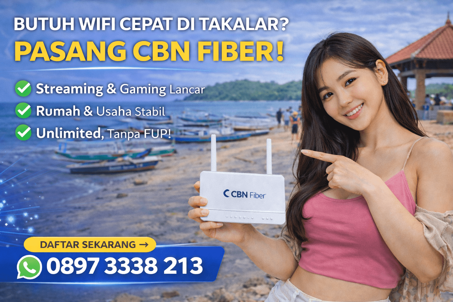 Wi-Fi cepat di Takalar dengan CBN