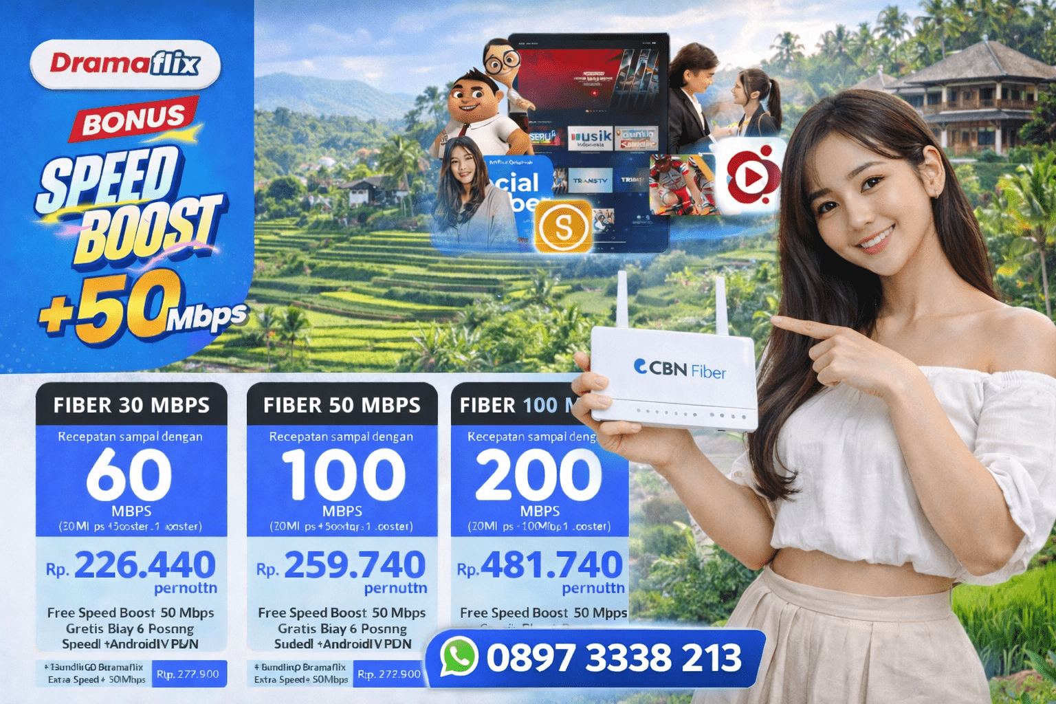 Promosi CBN Fiber di Gianyar
