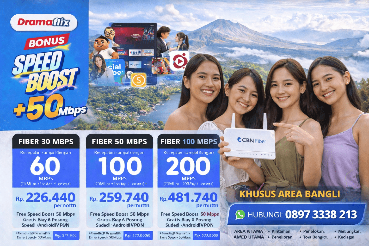 Jasa Pasang Internet CBN Fiber Bangli