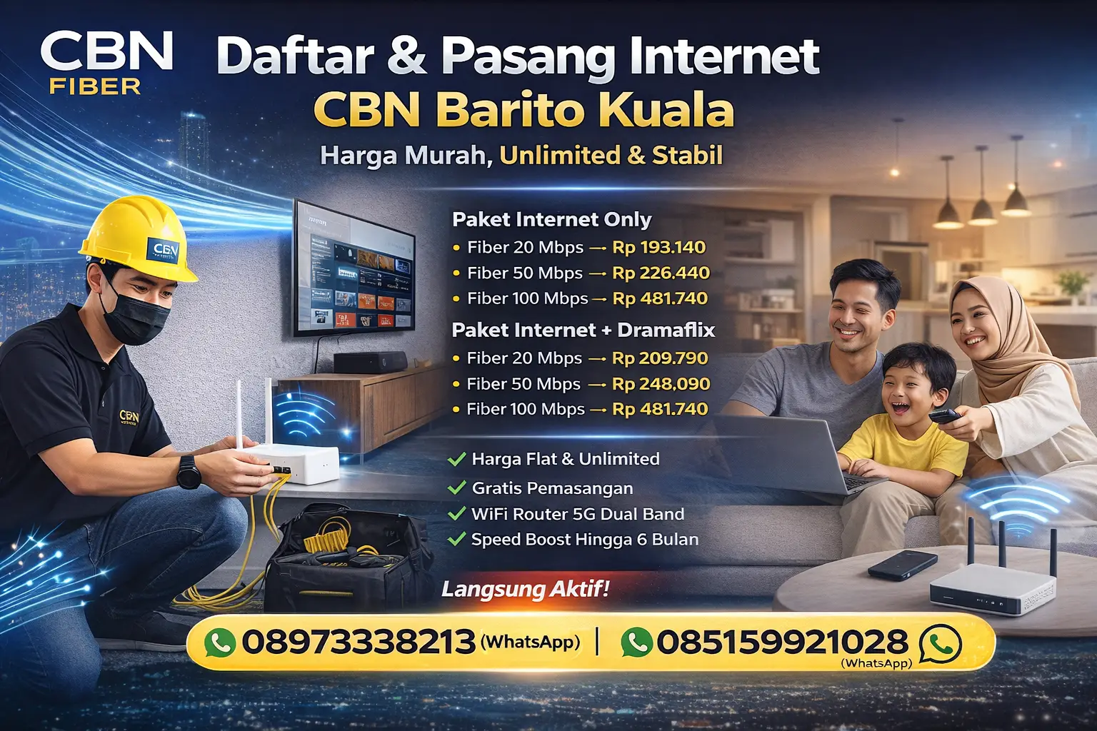 Daftar & Pasang Internet CBN Barito Kuala – Harga Murah, Unlimited & Stabil